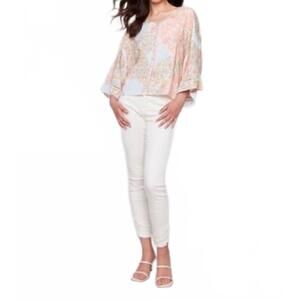 NEW CHARLIE B printed three quarter wide sleeves blouse in multi color